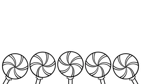 Lollipop hand drawn background Illustrazione stock