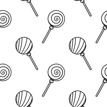 Lollipop hand drawn seamless pattern 2 Illustrazione stock
