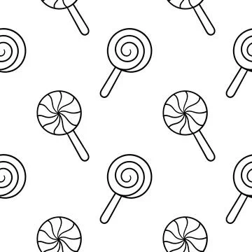 Lollipop hand drawn seamless pattern Stock Illustration