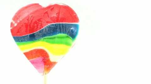 Lollipop heart with copy space Stock Footage
