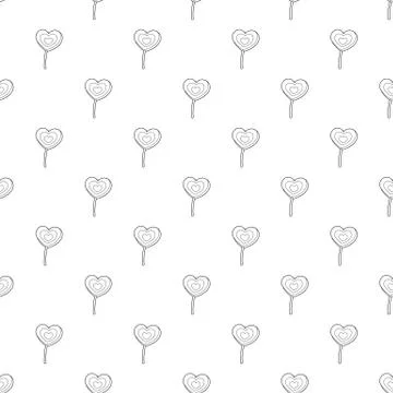 Lollipop heart pattern vector seamless Stock Illustration