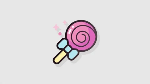 Lollipop icon animation alpha Stock Footage 157548794