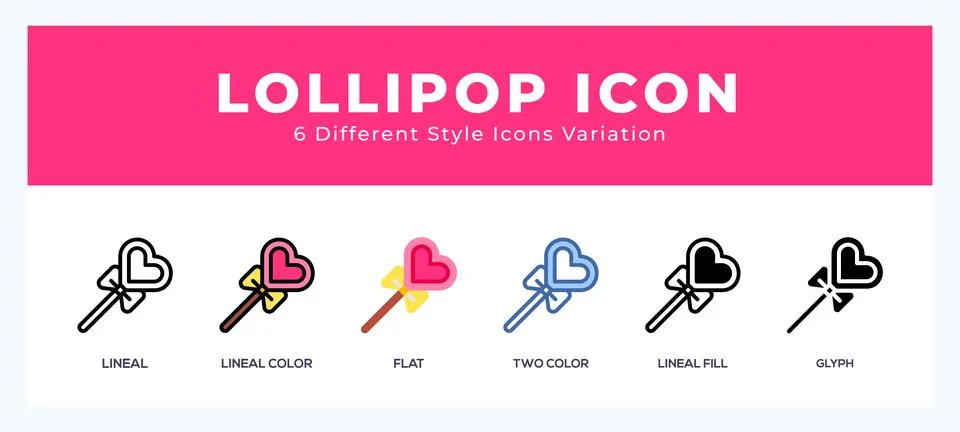 Lollipop icon set. Design elements for logo Illustrazione stock