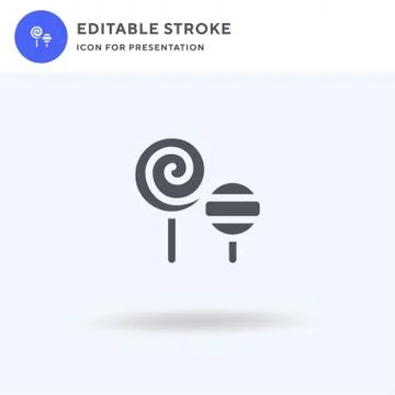 Lollipop icon vector, filled flat sign, solid pictogram isolated on white, lo Stock Illustration