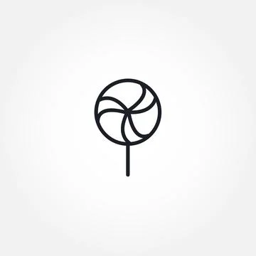 Lollipop isolated vector line icon. Stock Illustration
