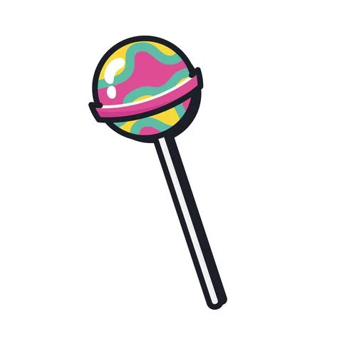 Lollipop nineties patch Stock Illustration