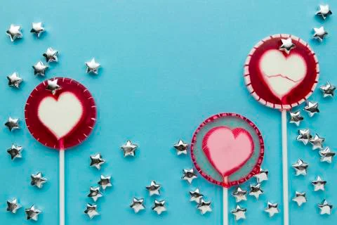 Lollipop on paper Stock Photos