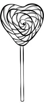 Lollipop in the shape of heart Stock Illustration
