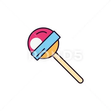 Lollipop sweet and candies icon line fill Stock Illustration