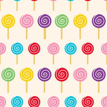 Lollipop vector seamless pattern design Stock Illustration