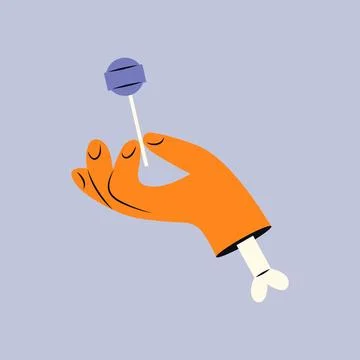 Lollipop in zombie hand Stock Illustration