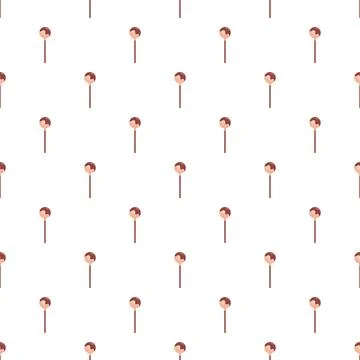 Lollipops with brown candy heads seamless pattern Stock Illustration