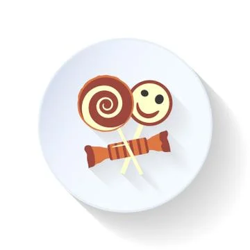 Lollipops flat icon Stock Illustration
