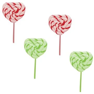 Lollipops, heart shaped. Seamless pattern. Vector illustration. Stock Illustration