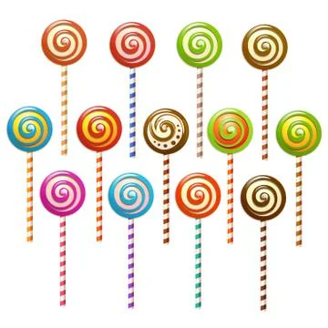 Lollipops over white background Stock Illustration