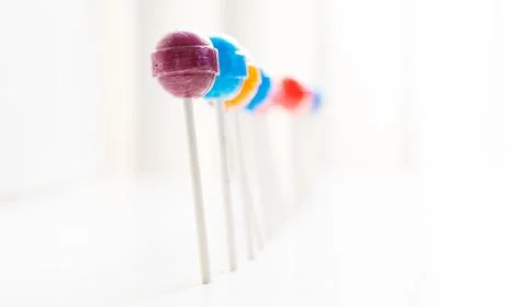 Lollipops in a row Stock-Fotos