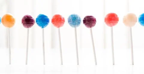 Lollipops in a row Foto stock