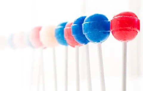 Lollipops in a row Foto stock