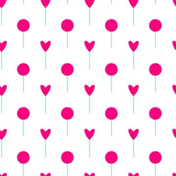 Lollipops seamless pattern for Valentine day. Sweet pattern wrap for Valentine Stock Illustration