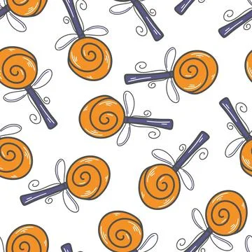 Lollipops swirl seamless pattern vector illustration Stock Illustration