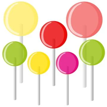 Lollipops on white background Stock Illustration