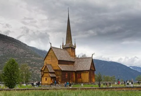 Lom Stave church Stock Photos