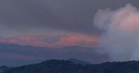 Loma Fire - Static Sunset - 4K Stock Footage 248529313