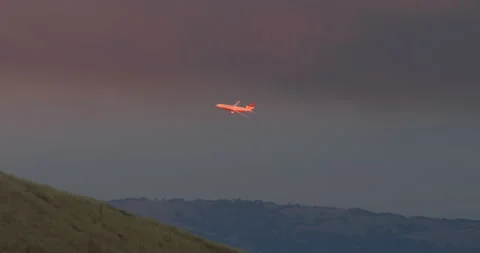 Loma Fire - Tanker 910 - 4K2 Stock Footage 248529366