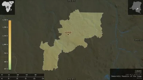 Lomami, Democratic Republic of the Congo - composition. Physical 스톡 일러스트