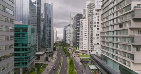 Lomas de Santa Fe, CDMX. Flight between modern buildings Vídeos de archivo 247116941