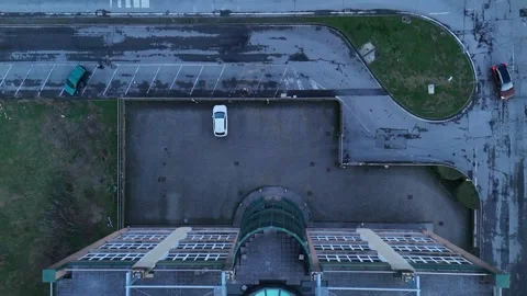 Lombardy Italy multi-storey building solar panel array rooftop renewable en.. Stock Footage 325840871