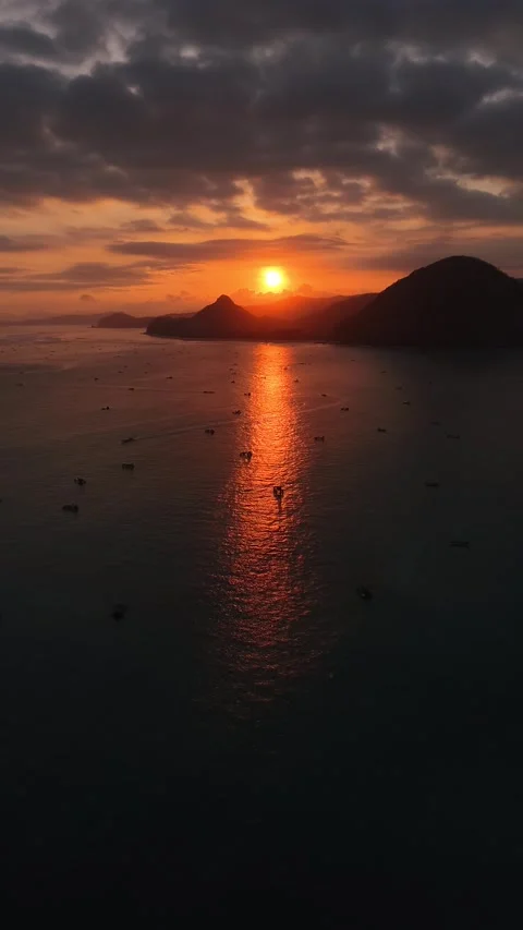 Lombok sunset Stock Footage 344576045