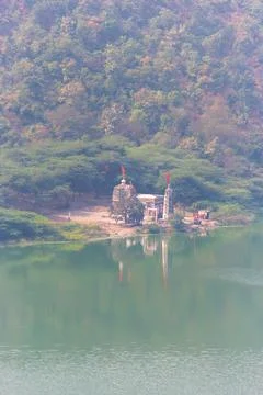 Lonar Lake Temple at Foothills Stock Photos