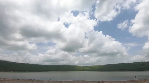 Lonar Meteroid Impact Crater Timelapse at Jalna, Maharashtra. Stock Footage 153703460