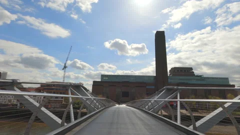 London 57 - Millenium Bridge heading south Part 2 - 4k Stock Footage 148915601