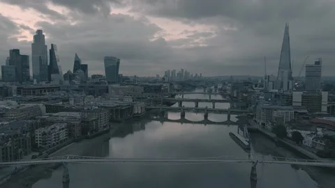 London Aerials - Millenium Bridge Stock Footage 153229968