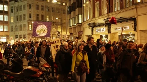 London Anti-War Protest Stock Footage 62803245