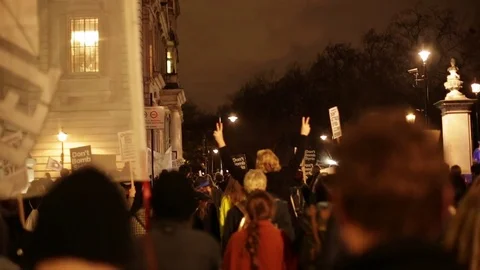 London Anti-War Protest Stock Footage 75987465