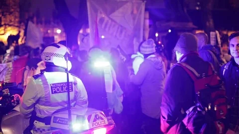 London Anti-War Protest Stock Footage 75995672