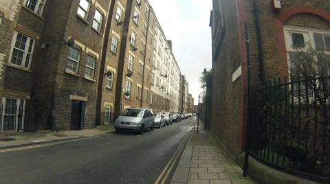 London Back Lane, typical Row Houses Stock-Footage 47924906