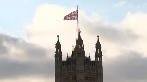 London Big ben flag Stock Footage 6708234