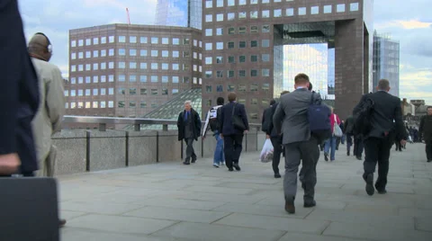 London bridge commuters 2 Stock Footage 30543504