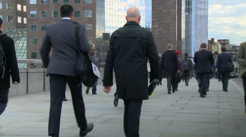 London bridge commuters Stock Footage 30542776