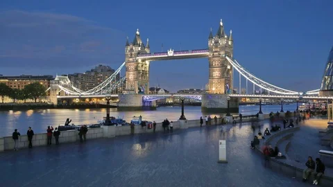 London bridge night Stock Footage 72354924
