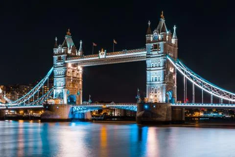 London Bridge at Night Stock Photos