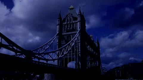 London Bridge Wide Angle Stock Footage 10809668