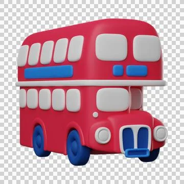 London bus 3D render icon Stock Illustration
