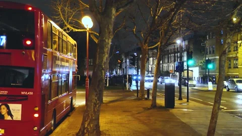London Bus Leaving Stock Footage 238966526