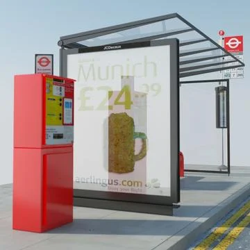 London Bus Stop 2 3D Model