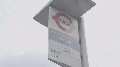 London Bus stop Stock Footage 116553669